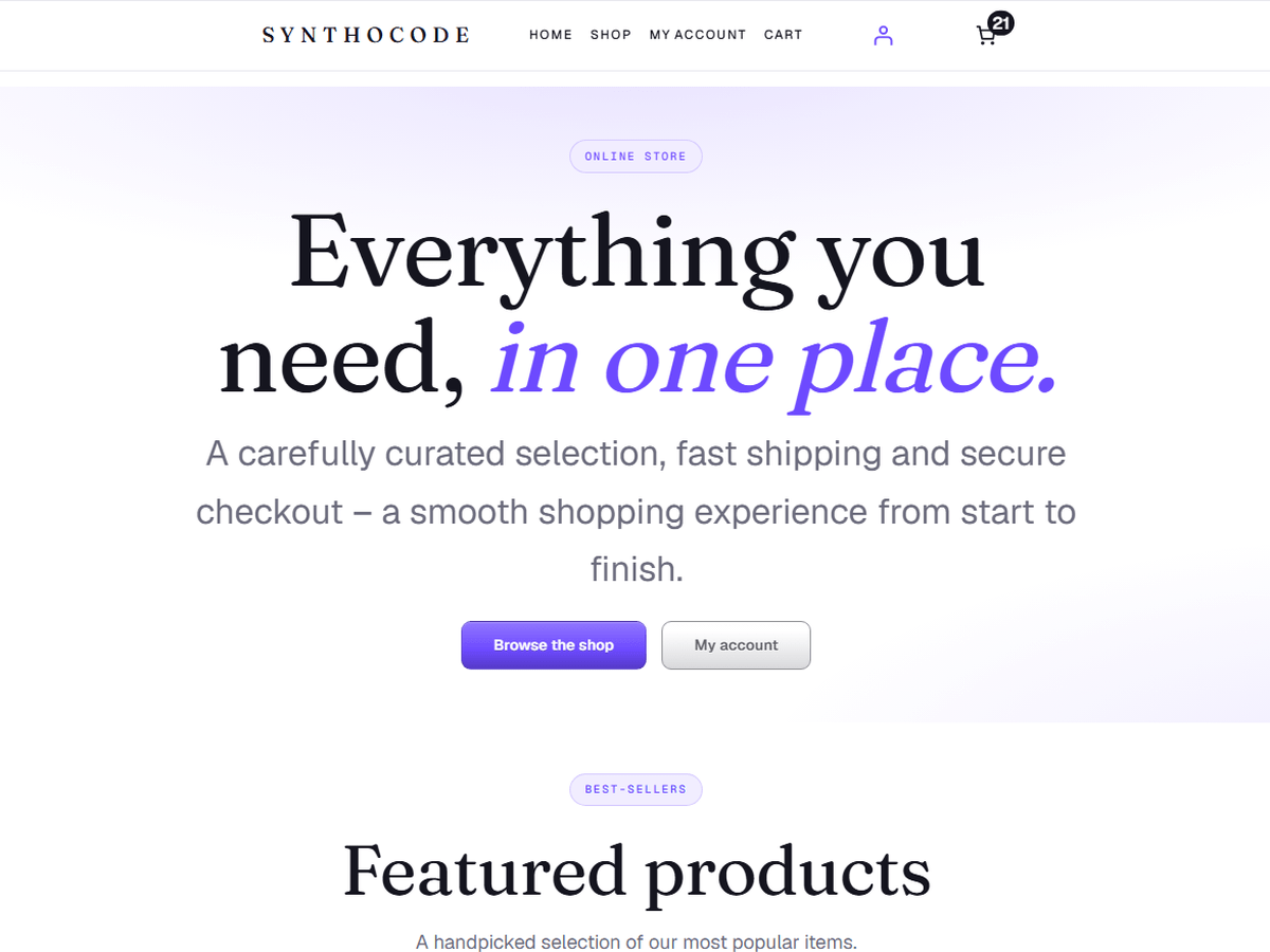 WordPress主题:Synthocode E-Commerce AI