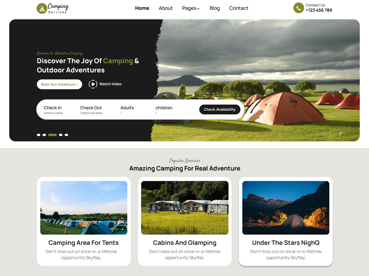 WordPress主题:Travel Camping