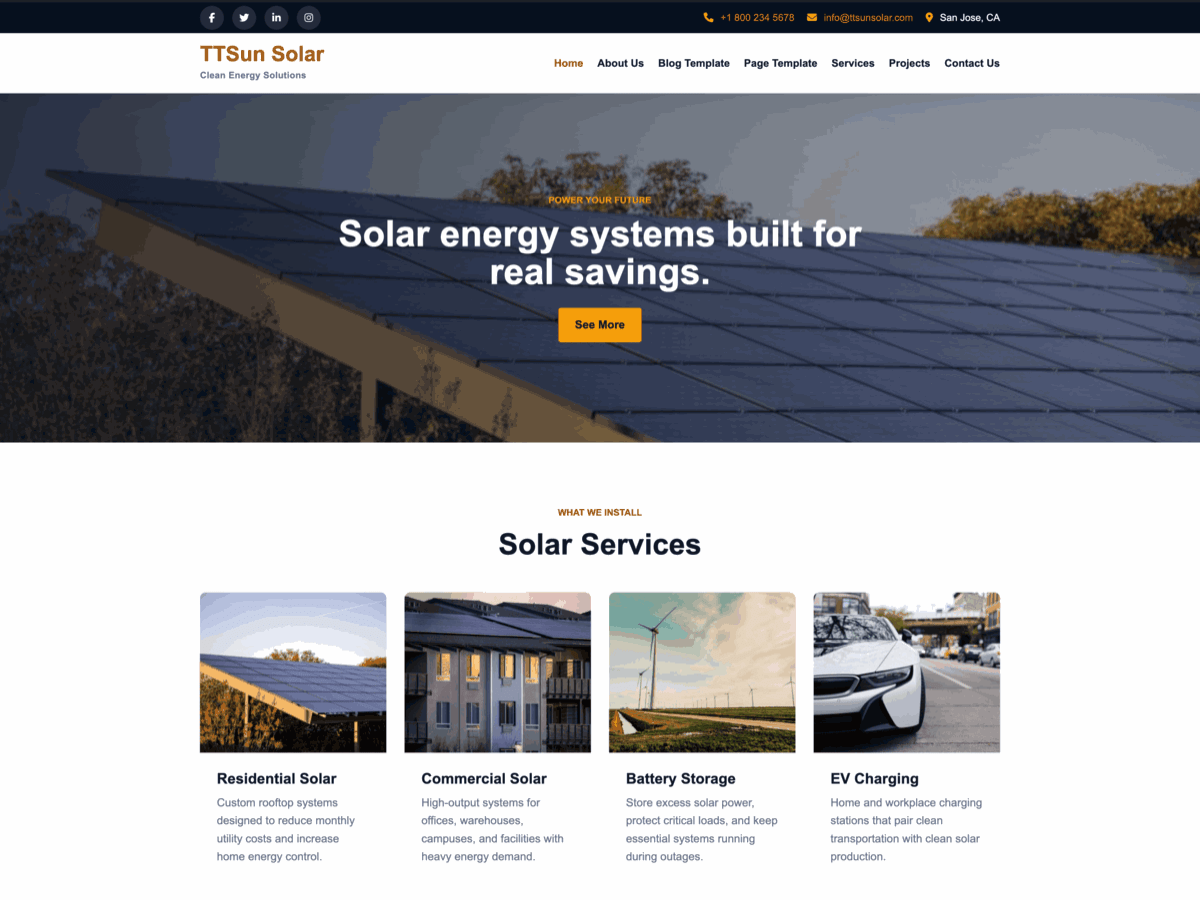 WordPress主题:TTSunSolar