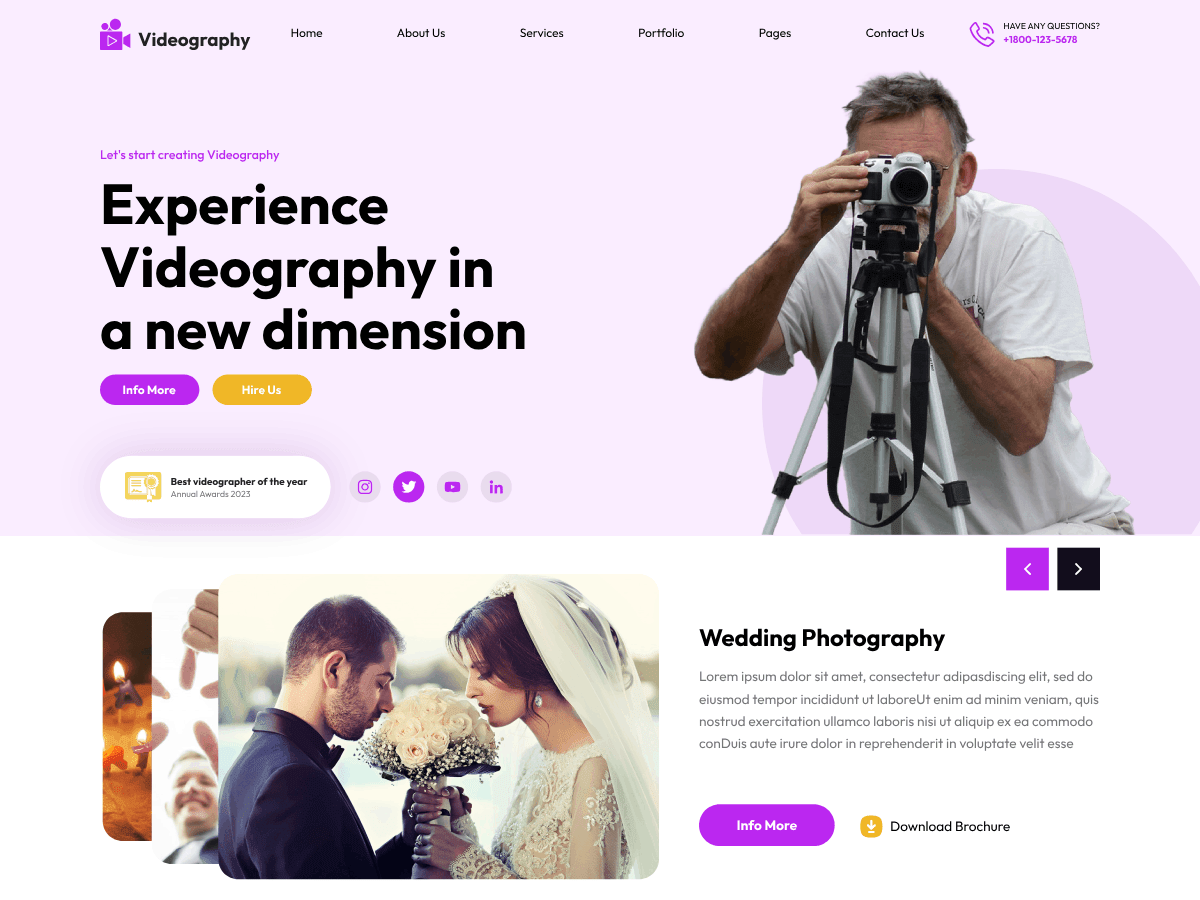 Videographer Studio Tema WordPress Chile