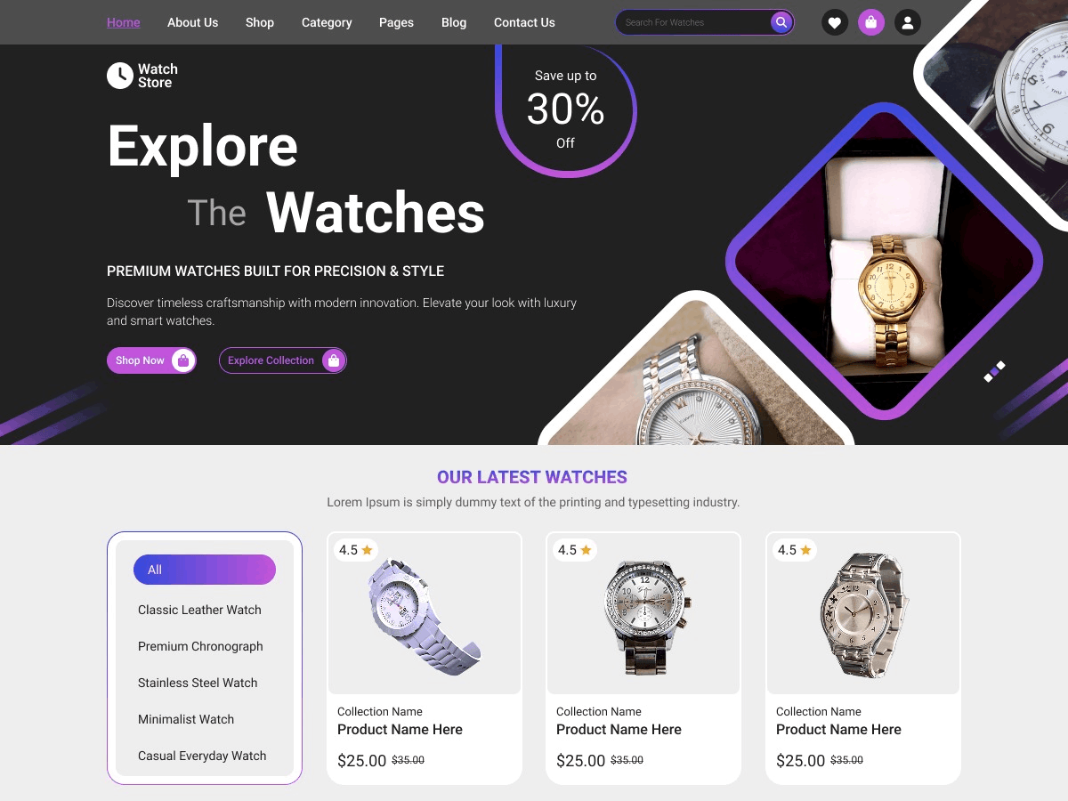 WordPress主题:Watch Showcase