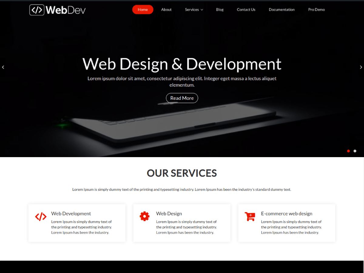 Web Development WordPress Theme preview