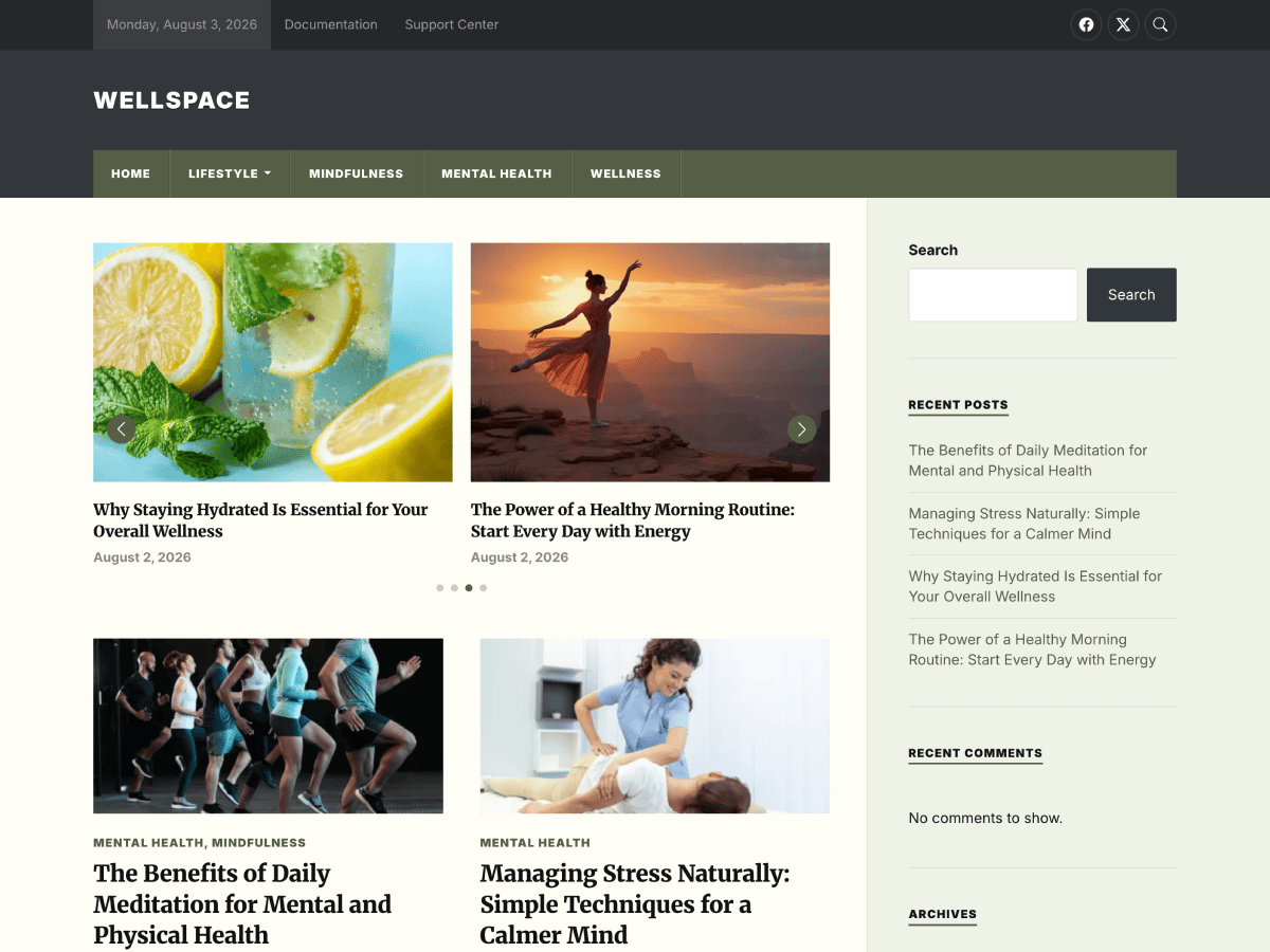 WordPress主题:Wellspace
