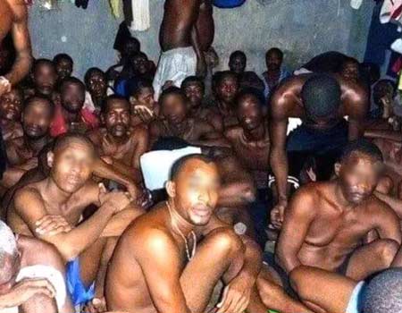 Legal Aid inmates in a crowded-prison
