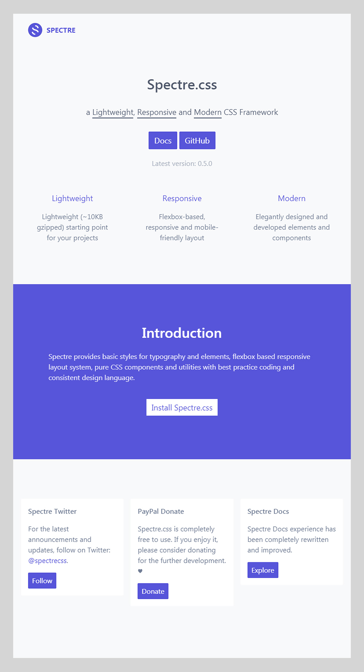 Spectre CSS: A Lightweight CSS framework Based on Flexbox | Theme-UI