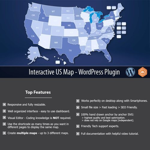 Interactive US Map WordPress Plugin 2026 Themevip Source Code M U Interactive Us Map 