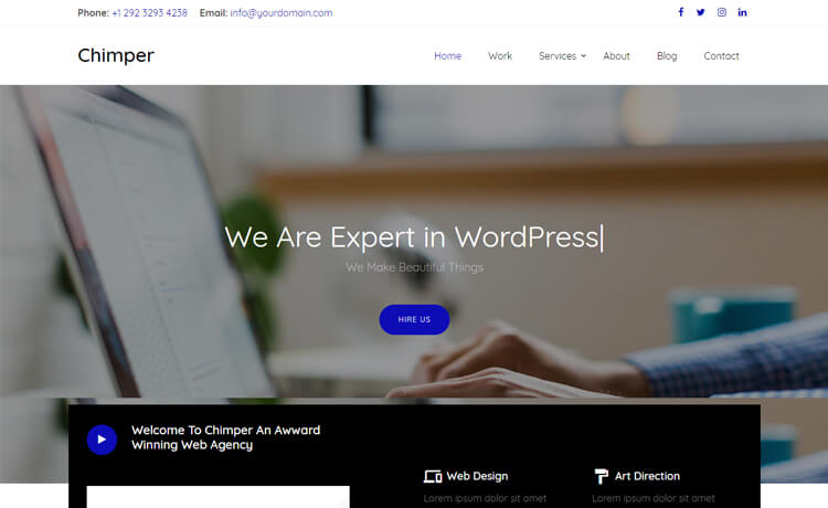 Chimper Free Html5 Bootstrap 4 Business Website Template