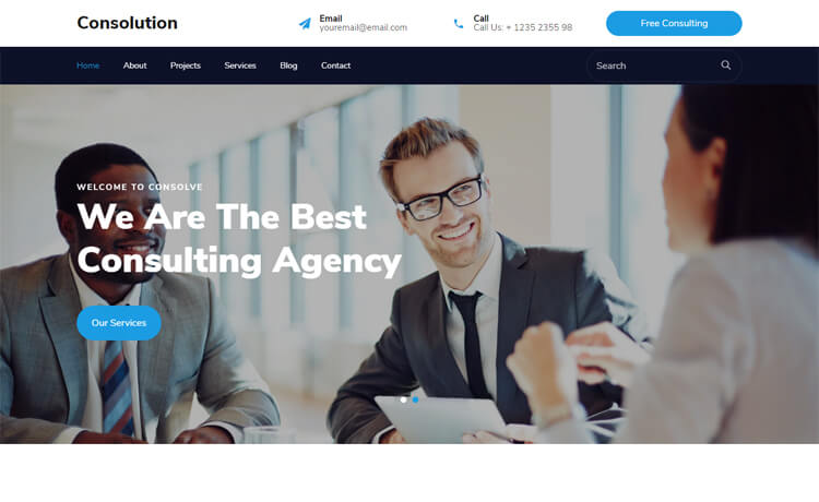 Consulotion Free Bootstrap 4 Html5 Consulting Business Website Template