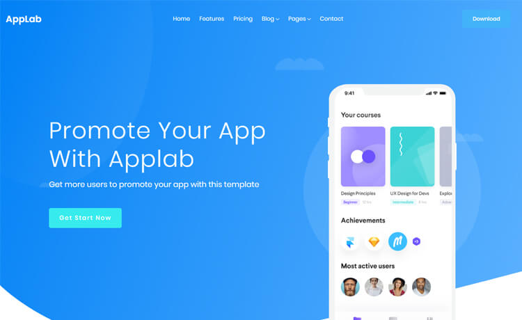 Applab Free Bootstrap 4 Html5 App Landing Page Template