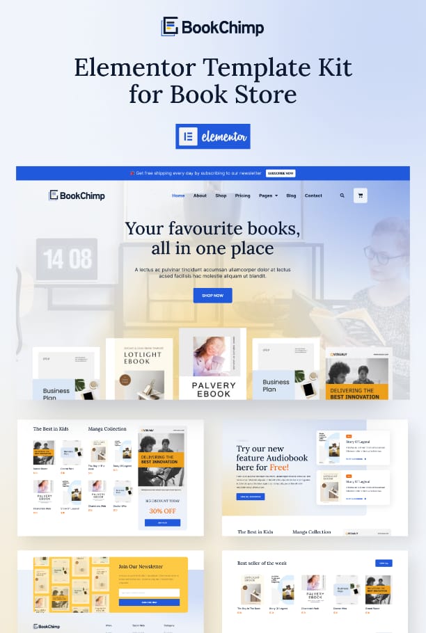 Online book store Elementor template