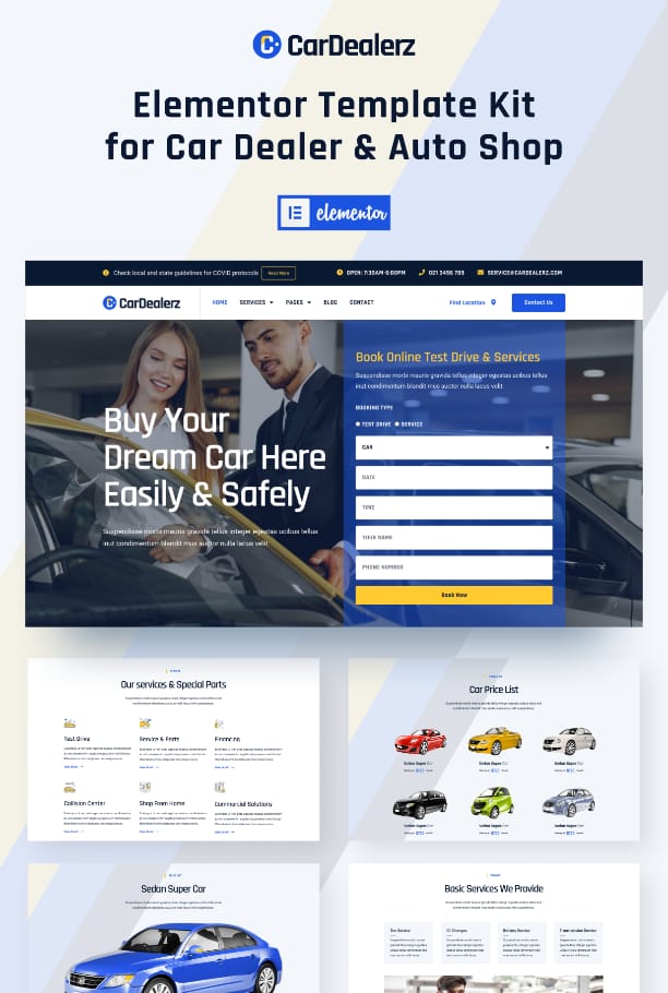 Car dealer Elementor template