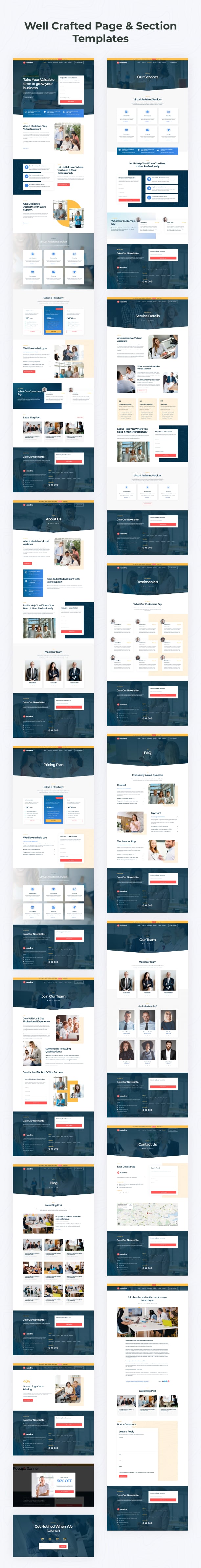 Virtual assistant WordPress template