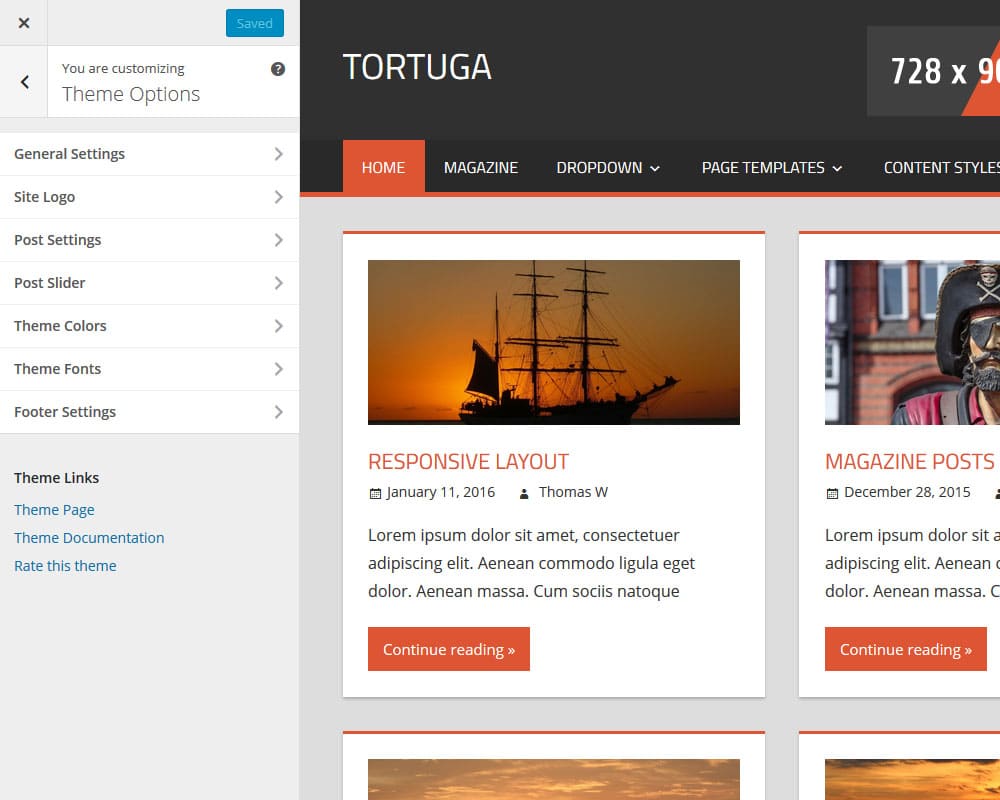 Wordpress custom options plus is the easiest way to add your custom variables as a settings page for your theme. Tortuga Documentation Themezee