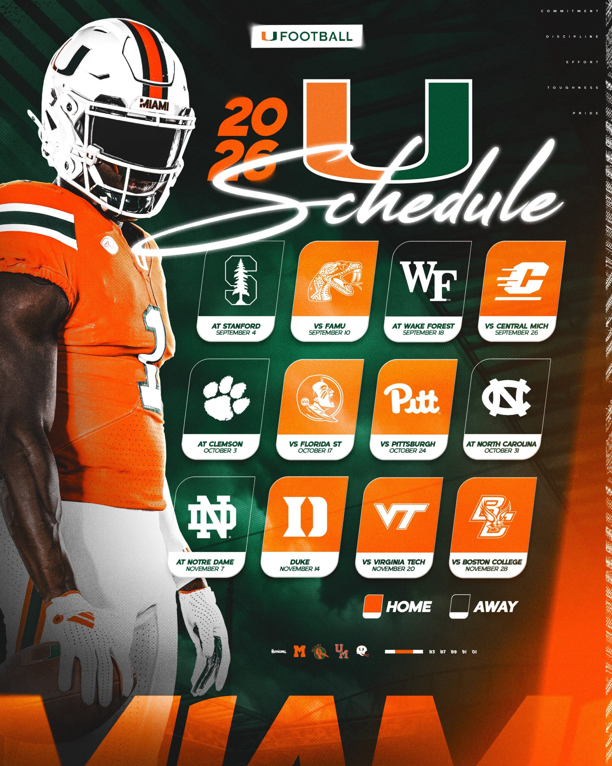 Miami Hurricanes 2026 Schedule Announced Four Games Set Outside Sched 