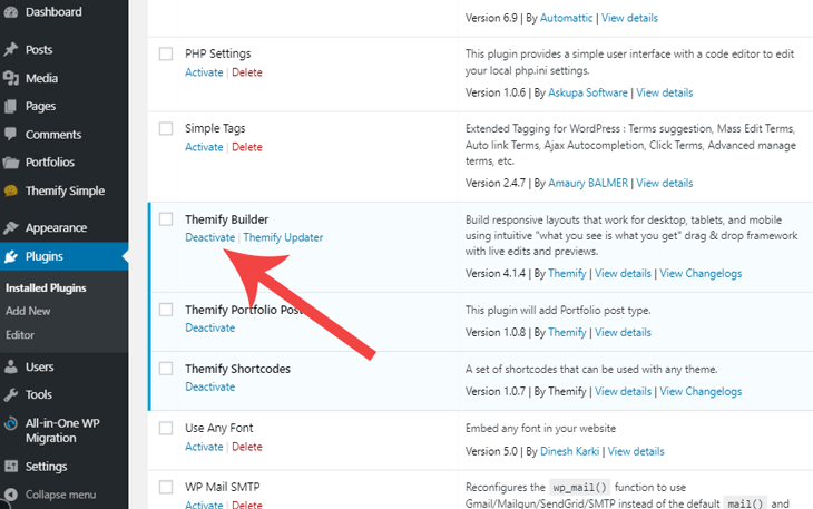 To uninstall a plugin from your wordpress website, follow these steps: How To Reinstall Wordpress Plugins Themify