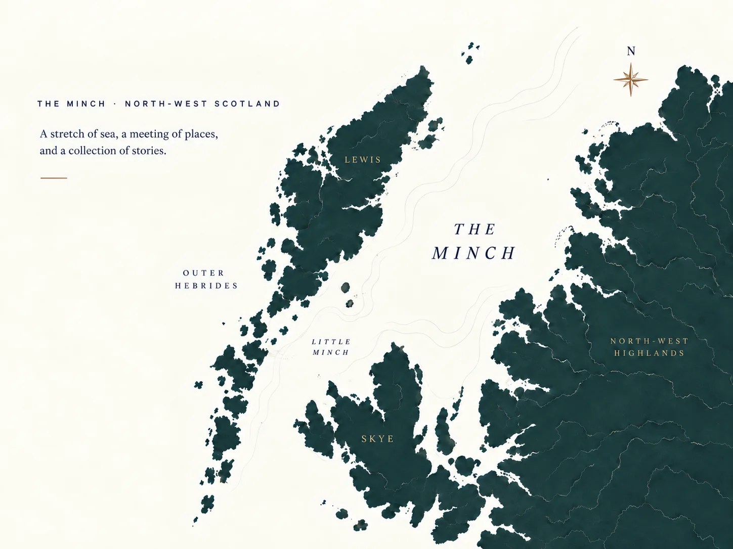 Map showing the Minch between north-west Scotland and the Outer Hebrides