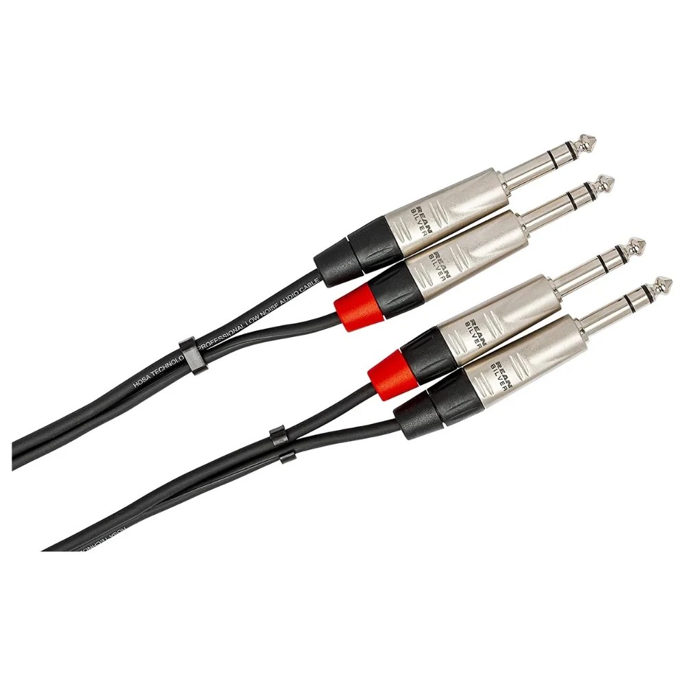 Alternative view of Hosa Pro Stereo Interconnect Dual REAN 1/4 in TRS to Same - 3m