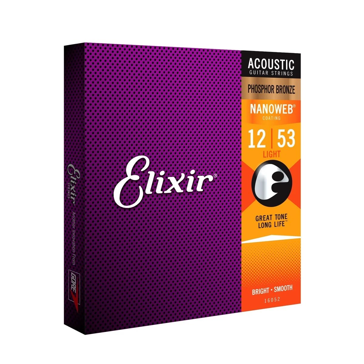 Alternative view of Elixir E16052 Nanoweb Phosphor Bronze Strings, 12-53 (For Acoustic)