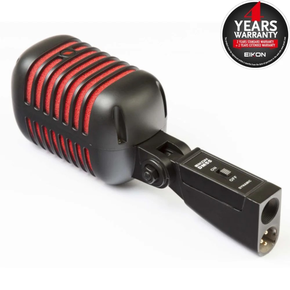 Alternative view of Eikon Audio DM55V2RDBK Vintage professional vocal dynamic microphone - satin black​ and red