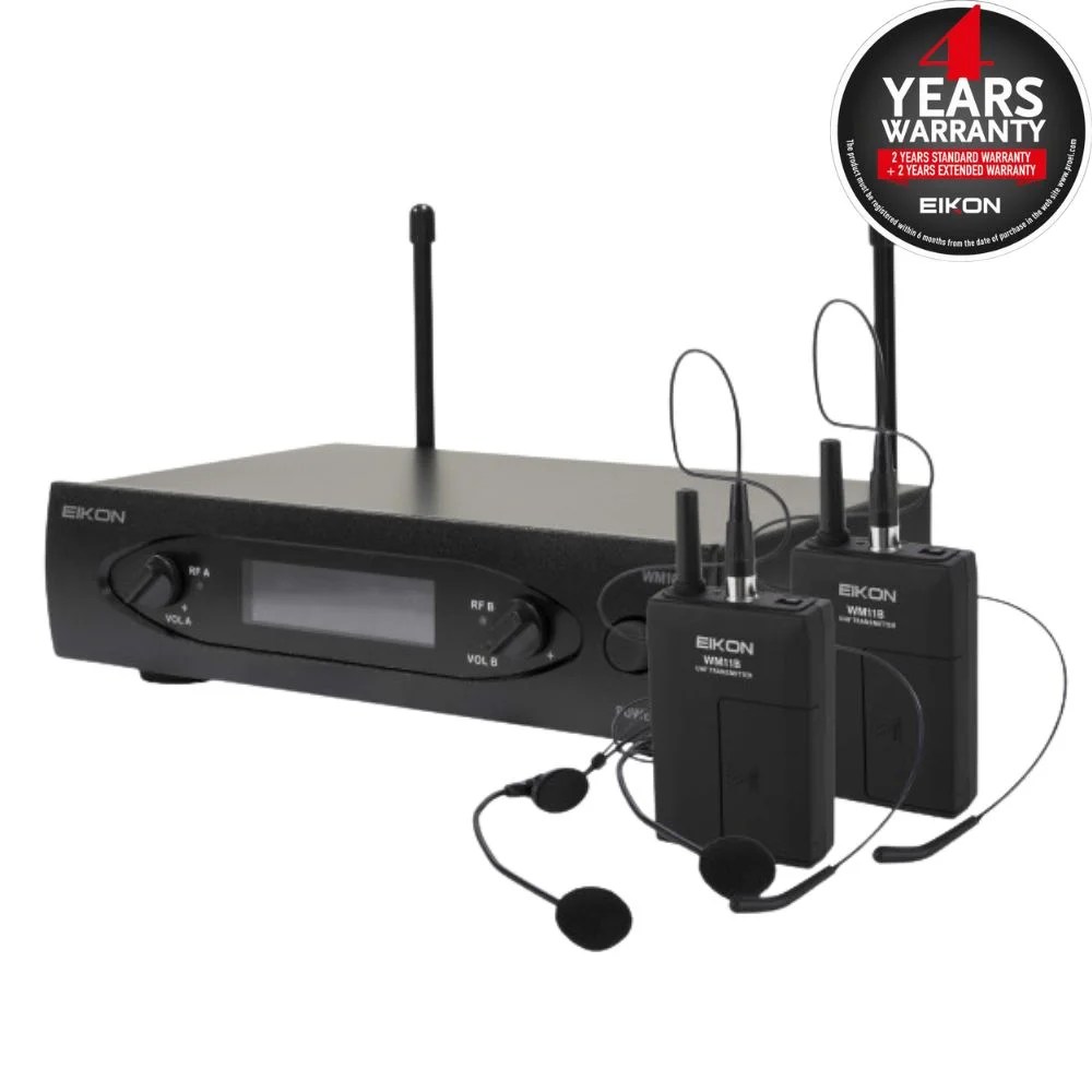 EIKON WM101DHV2 Dual channel UHF wireless belt-pack microphone