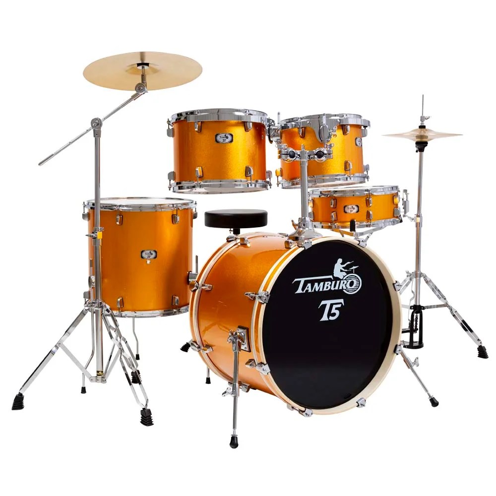 Tamburo TB T5R22YWSK T5 Series Complete Drum Set - Yellow Rust Sparkle