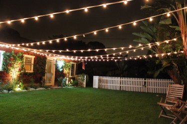 lights backyard outdoor lighting trees cafe without hang hanging string patio overhead garden yard christmas outside balcony importance decorating backyards