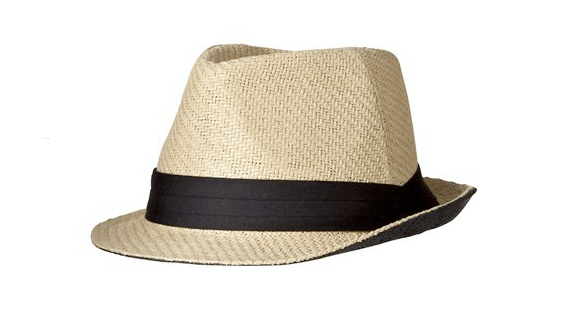 Chapeau Fedora En Papier Mossimo - Bleu Marine Et Blanc, Unisexe, Neuf Sans étiquette