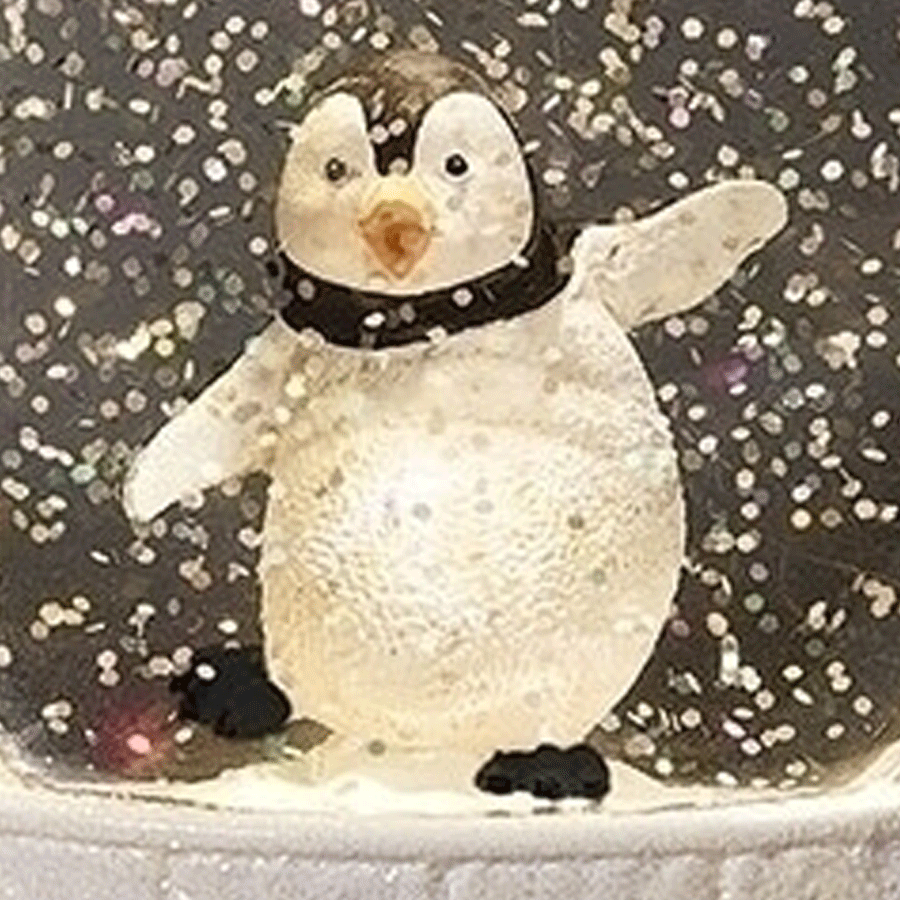 Penguin-Shimmer-Globe-close