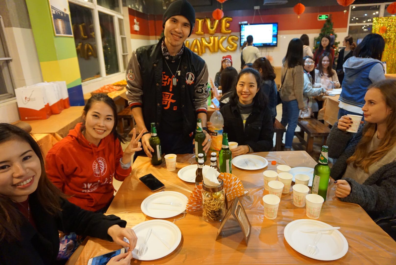 Students before dinner