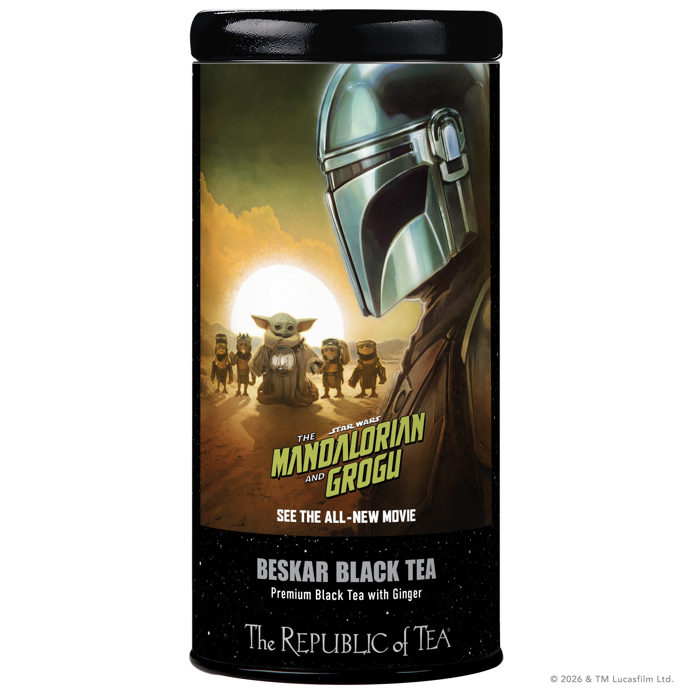 The Republic of Tea Mandalorian and Grogu Beskar Black Tea tin
