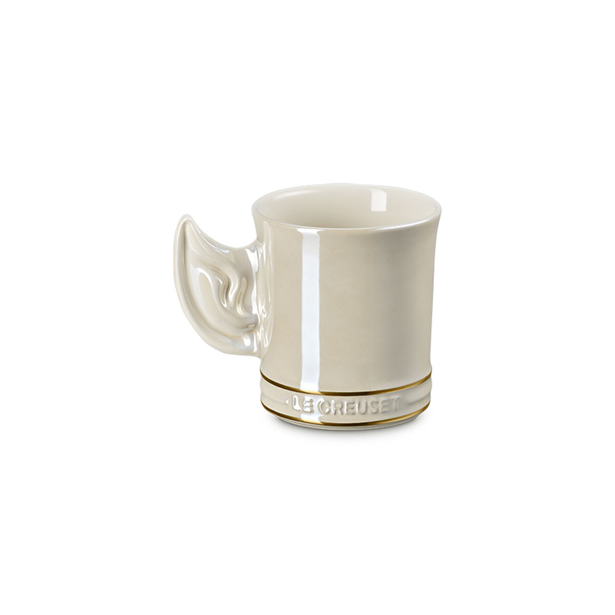 Le Creuset Star Trek Spock Mug in Pearlized Crème with sculpted ear handle
