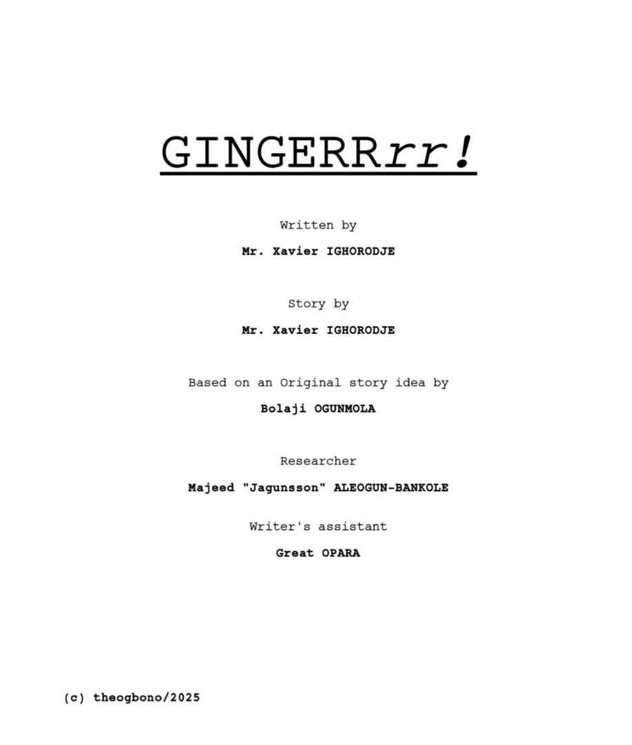 Gingerrr screenplay
