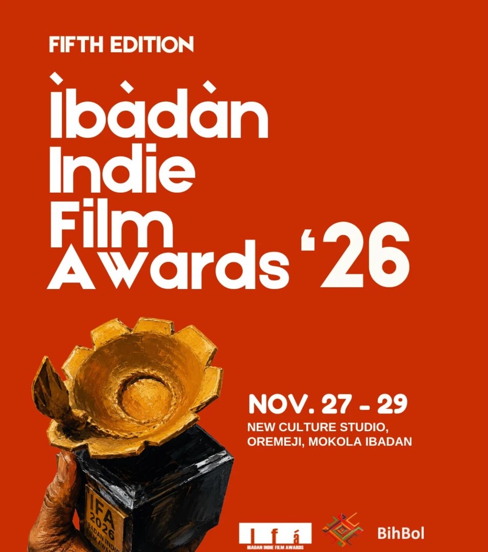 Poster for the fifth edition of the Ibadan Indie Film Awards, scheduled for November 27–29, 2026, in Ibadan