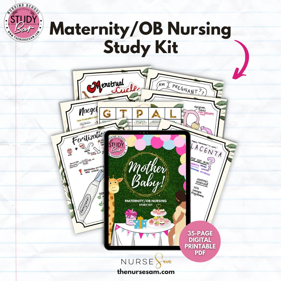 Maternity Ob Nursing Study Kit The Nurse Sam