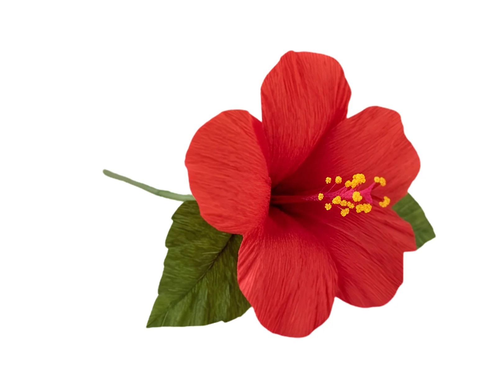 Handcrafted Red Paper Hibiscus Flower | Red Jaswand Flower