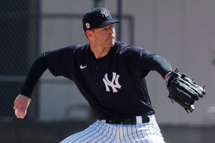 Kulber Yankees' new arm, Corey Kluber, on the mound
