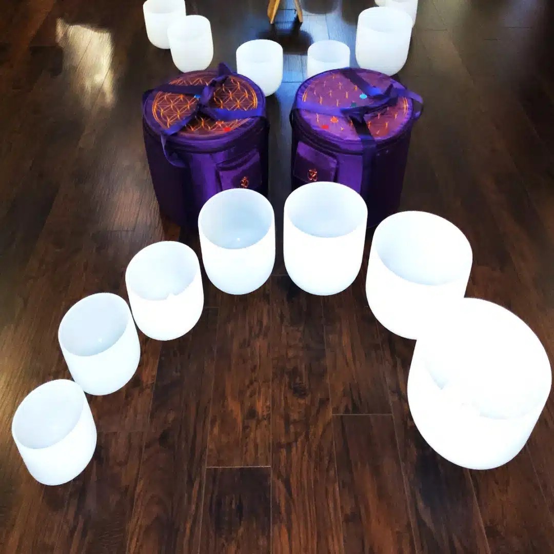 Complete 7 Chakra Crystal Singing Bowl Set Creative Fire