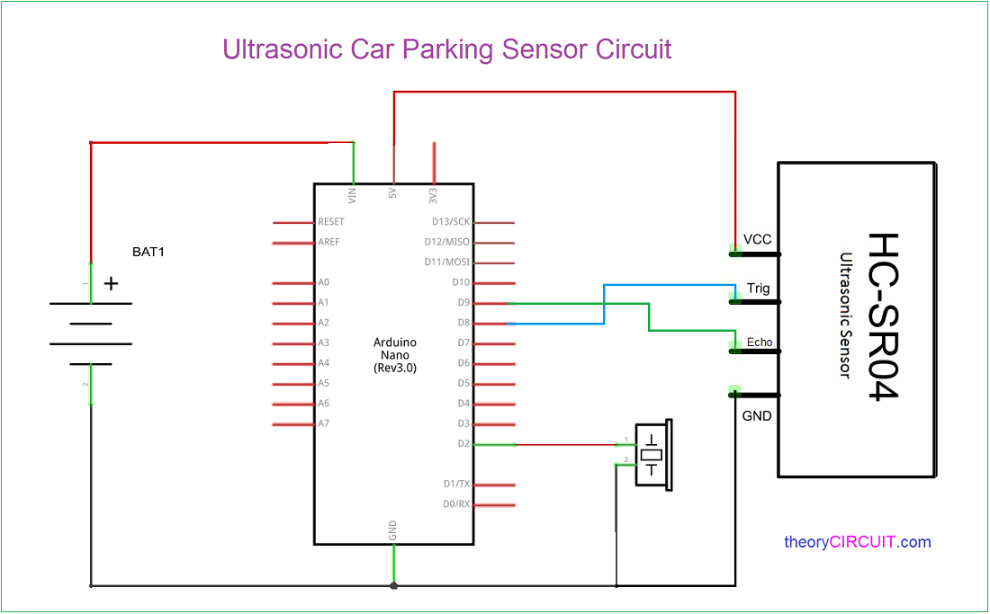 reversing sensor display circuit diagram