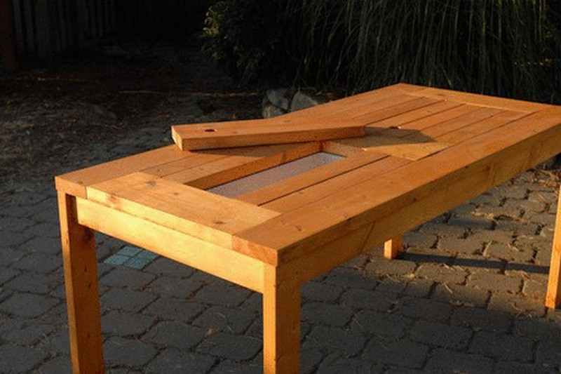 Diy Patio Table With Built In Beer Wine Coolers The Owner Builder Network