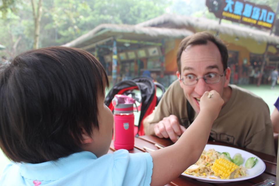 feeding dad
