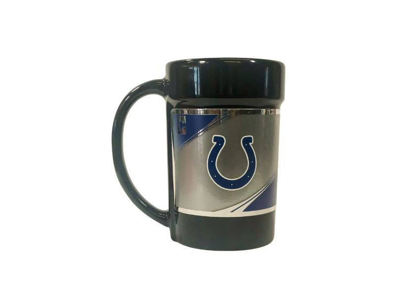 Indianapolis Colts 15 oz. Black Ceramic Mug with Metallic Graphics