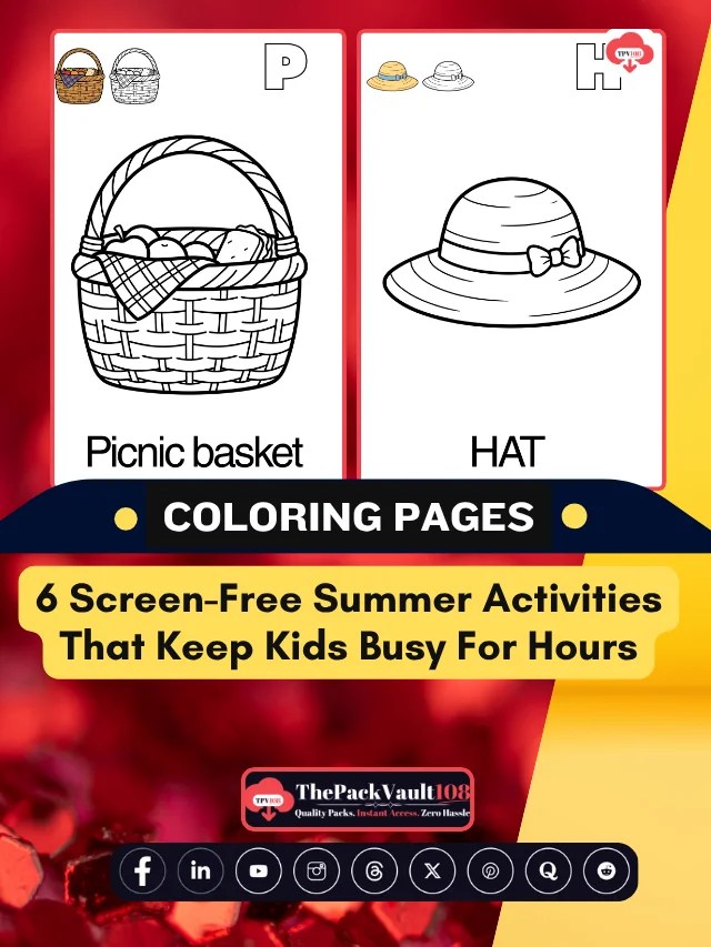 End of summer fun coloring activities preview for screen-free kids activities