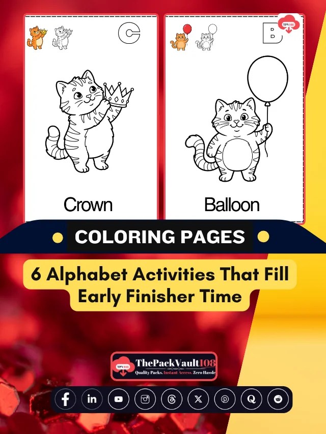 Cat alphabet classroom activity pages for teachers and students ages 3 to 8