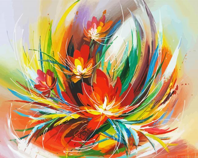 Abstract Roses Paint By Numbers