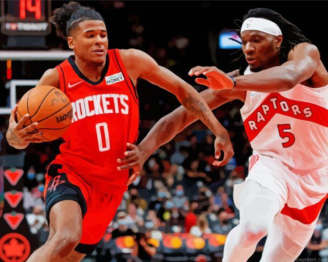 Houston Rockets Vs Raptors Player Paint By Numbers