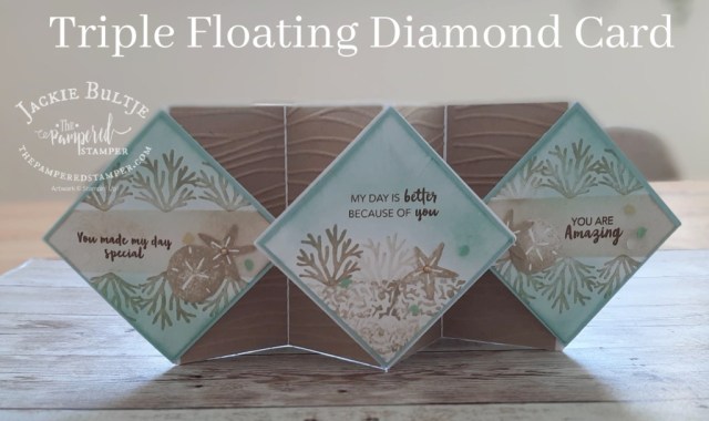 Triple Floating Diamond card