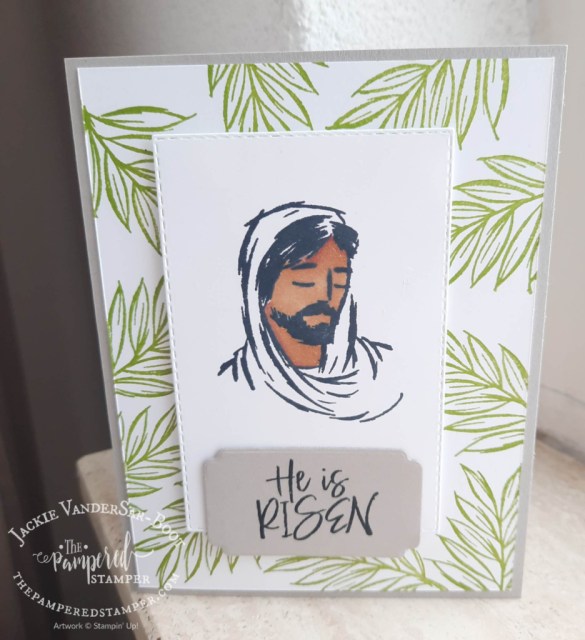 Rejoice in Him Easter card using Abigail Rose paper all from Stampin'Up!