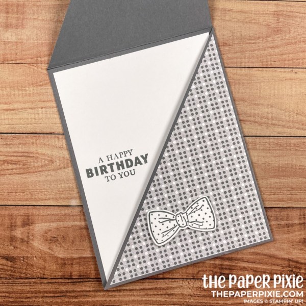 This is a handmade Diagonal Double Flap card made with the Well Suited Stampin' Up! product suite and the sentiment says a happy birthday to you.
