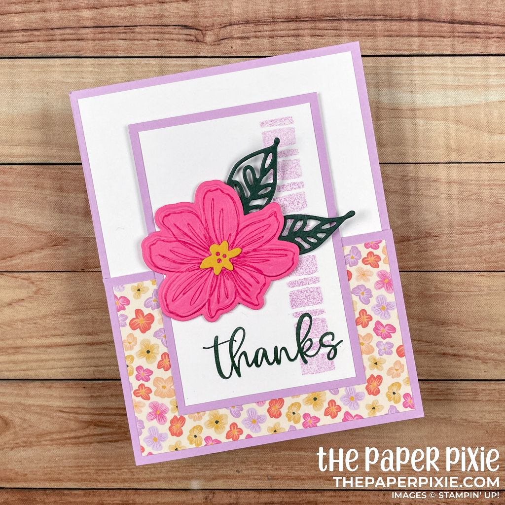 This is a handmade card made with the Art In Bloom Stampin' Up! bundle and the sentiment says thanks.