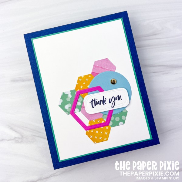 This is a Hello Beautiful Mosaic Thank You Card made with the Hello Beautiful Stampin' Up! bundle and Abstract Beauty Designer Series Paper and the sentiment says Thank You